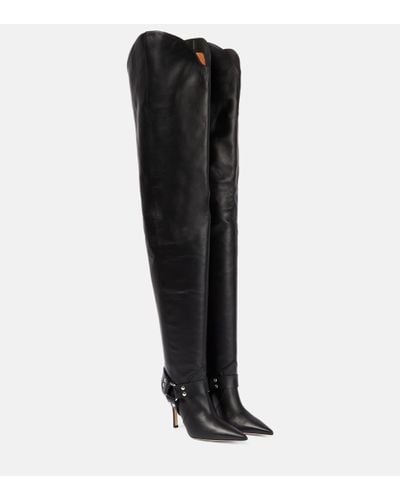 Paris Texas June Leather Over-the-knee Boots - Black
