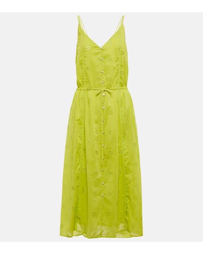 Velvet Madelyn Broderie Anglaise Midi Dress - Green