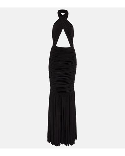 Norma Kamali Fishtail Halterneck Gown - Black