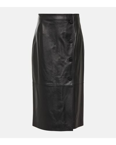 Nina Ricci High-rise Leather Pencil Skirt - Black