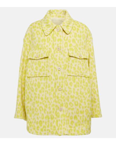 Isabel Marant Bedruckte Hemdjacke aus Schurwolle - Gelb