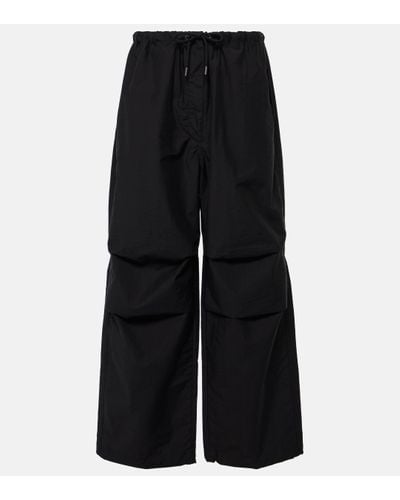 Acne Studios Cotton-blend Wide-leg Trousers - Black