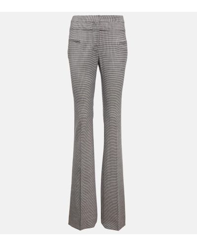 Altuzarra Serge Checked Wool Bootcut Pants - Gray