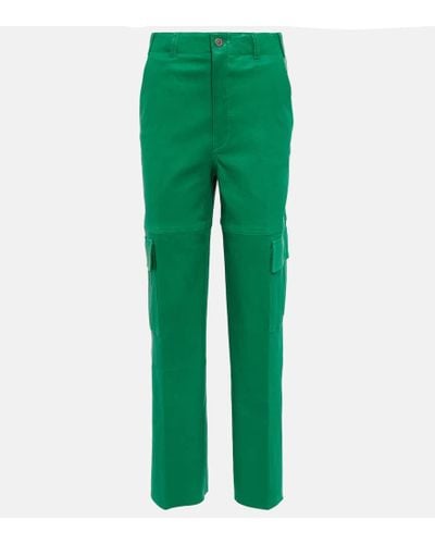 Stouls Axel Leather Cargo Pants - Green