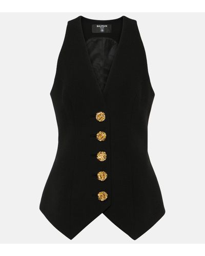 Balmain Virgin Wool Vest - Black