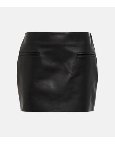 Ferragamo Leather Miniskirt - Black