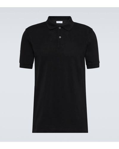 Sunspel Cotton Pique Polo Shirt - Black