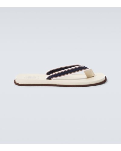 Brunello Cucinelli Tongs en cuir - Blanc