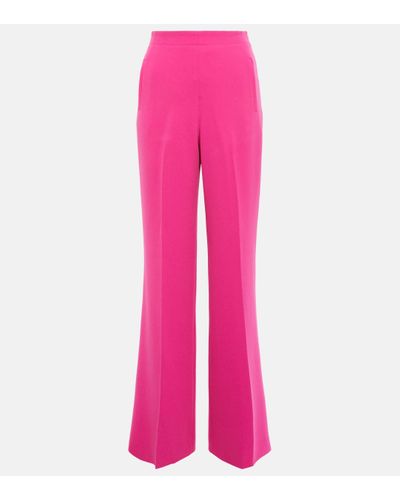 Roland Mouret High-rise Wide-leg Cady Trousers - Pink