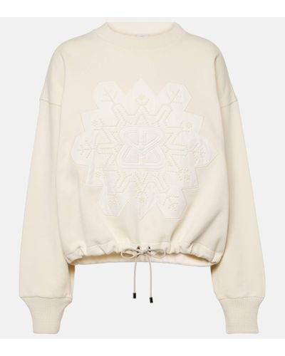 Bogner Helen Applique Cotton-blend Sweatshirt - Natural