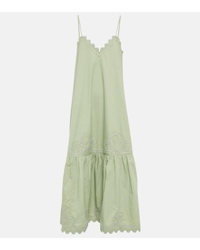 Juliet Dunn Cotton Poplin Midi Dress - Green