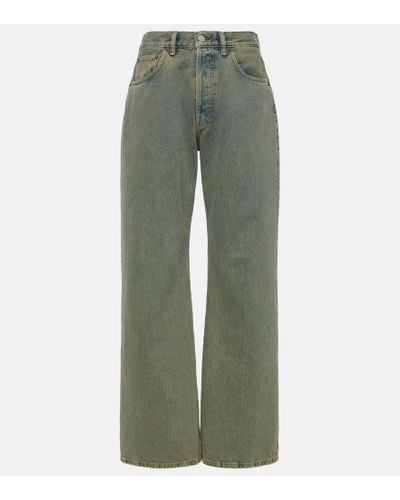 Acne Studios Jeans anchos de tiro medio - Verde