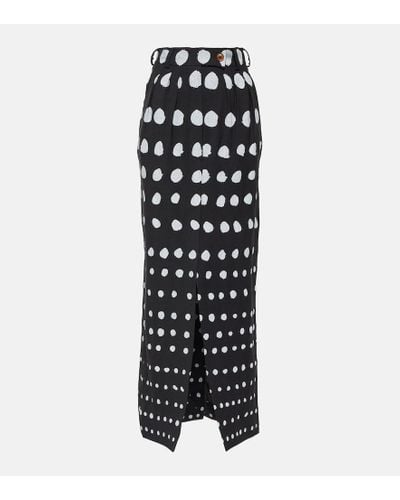 Vivienne Westwood Polka-dot Wool Maxi Skirt - Black