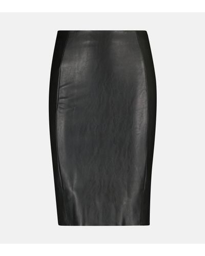 Wolford Jenna Faux Leather Midi Skirt - Grey
