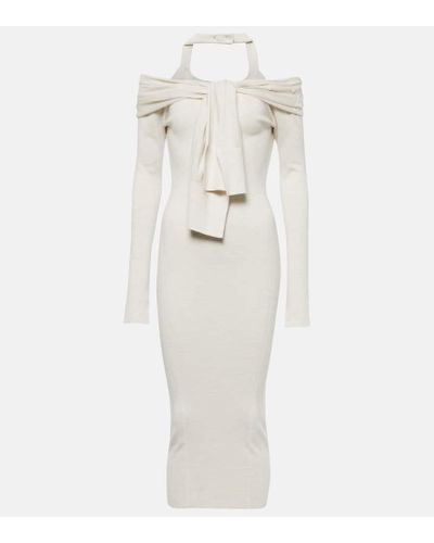 Jacquemus Abito midi Doble in misto lana - Bianco