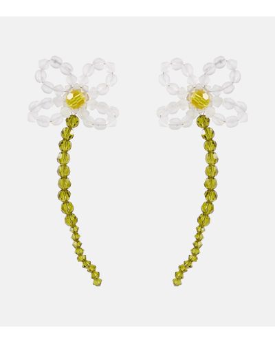 Simone Rocha Orecchini con fiori e decorazioni - Metallizzato