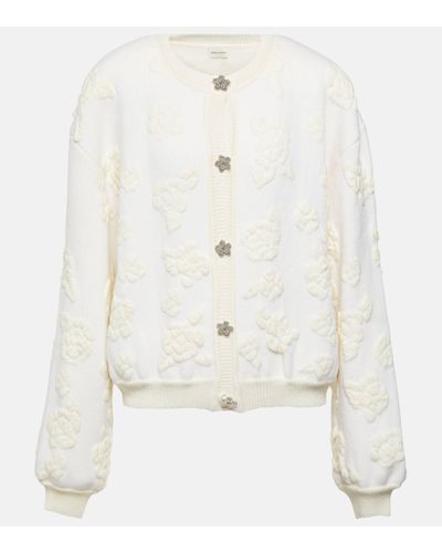 Magda Butrym Floral Embellished Wool-blend Cardigan - White