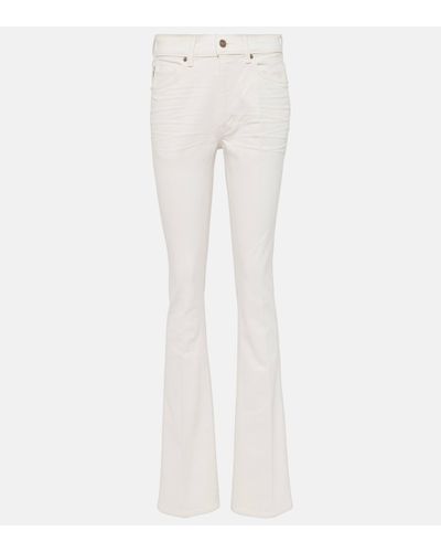 Tom Ford Jean flare a taille haute - Blanc