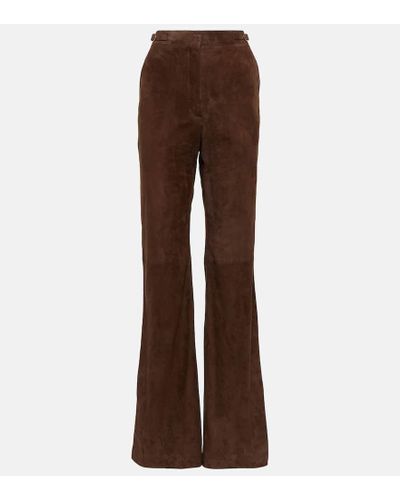 Gabriela Hearst Pantaloni flared Vesta in suede - Marrone