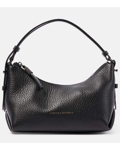 Brunello Cucinelli Small Leather Shoulder Bag - Black