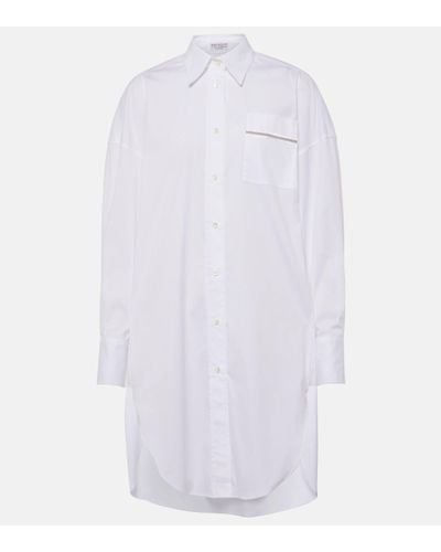 Brunello Cucinelli Cotton-blend Shirt Dress - White