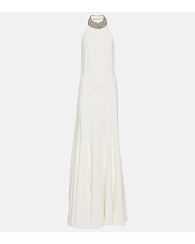 Stella McCartney Bridal Embellished Halterneck Gown - White