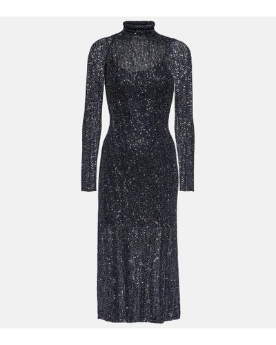 Alaïa Sequined Midi Dress - Blue