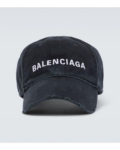 Balenciaga Cappello da baseball in cotone con logo - Nero