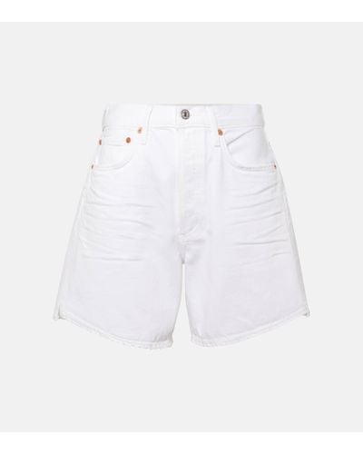 Citizens of Humanity Short Marlow a taille haute en jean - Blanc
