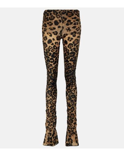 Blumarine Leopard-print Jersey leggings - Multicolour