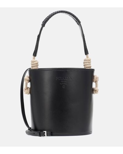 Prada Bucket Bag With Rope Knots - Black