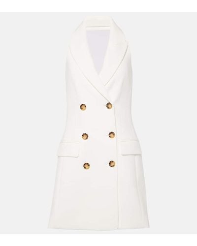 Veronica Beard Vestido blazer Claridge de mezcla de algodon - Blanco