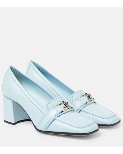 Jimmy Choo Evin 65 Leather Loafer Court Shoes - Blue