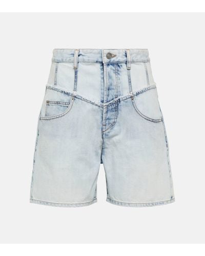 Isabel Marant Oreta High-rise Denim Shorts - Blue