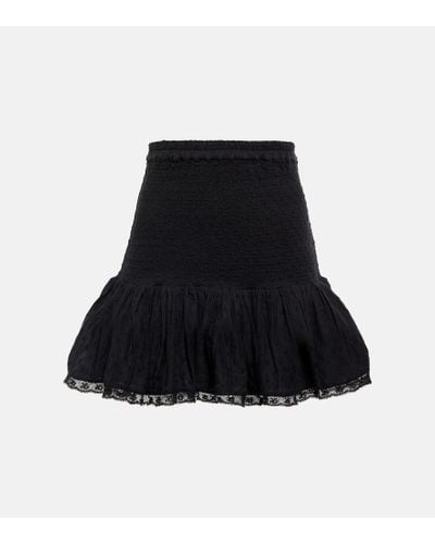 LoveShackFancy Ruffled Miniskirt - Black