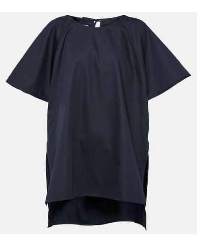 Co. Oversize-T-Shirt aus Baumwolle und Seide - Blau