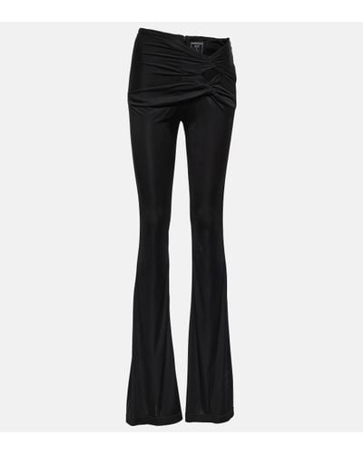 Versace X Dua Lipa Gathered Jersey Flared Trousers - Black