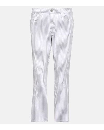 FRAME Le Crop Mini Striped Mid-rise Bootcut Jeans - Blue