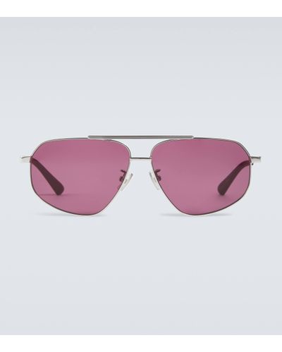 Bottega Veneta Metal-frame Aviator Sunglasses - Pink