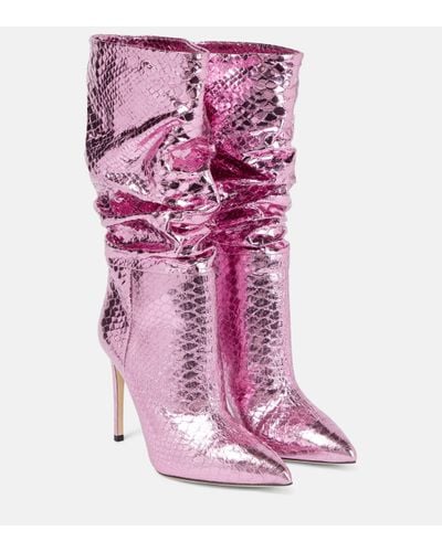 Paris Texas Bottes en cuir metallise - Rose