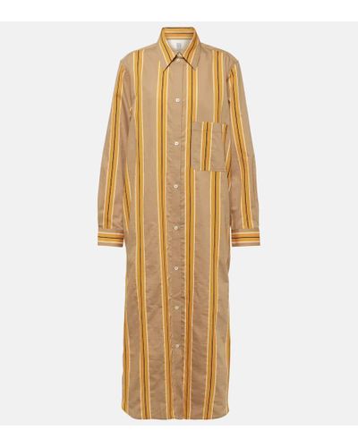 Totême Jacquard Striped Cotton-blend Shirt Dress - Natural