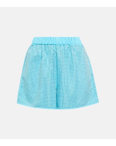 Self-Portrait Embellished Shorts - Blue