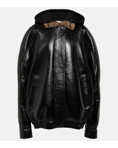 The Mannei Batumi Oversized Leather Jacket - Black