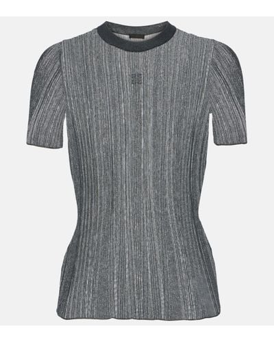 Givenchy Ribbed-knit Top - Grey
