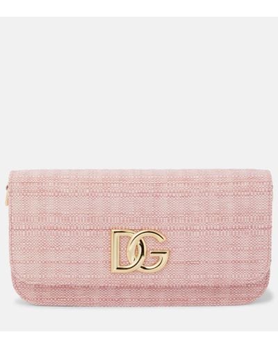 Dolce & Gabbana Schultertasche 3.5 Small aus Canvas - Pink