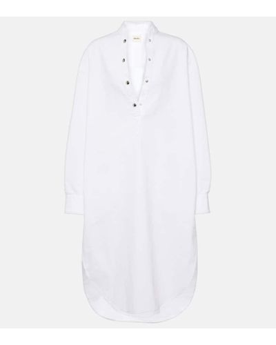 Khaite Seffi Cotton Shirt Dress - White