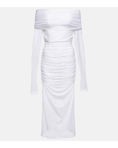 Dolce & Gabbana X Kim Midikleid aus Tuell - Weiß