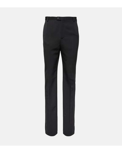 Saint Laurent Pantalones de esmoquin de lana - Negro