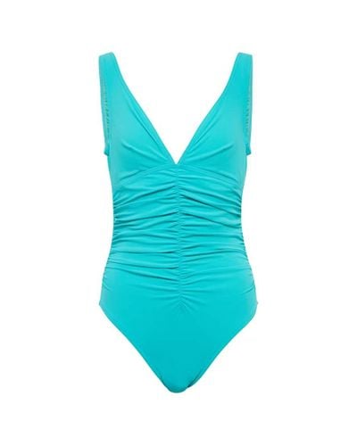 Karla Colletto Basics V-neck Swimsuit - Blue