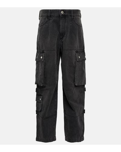 Isabel Marant Elore Denim Cargo Trousers - Grey